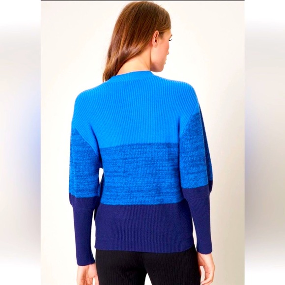 SUGAR LIPS STRIPED BLUE COLOR BLOCKED SWEATER SZ XL NWOT - Picture 3 of 3